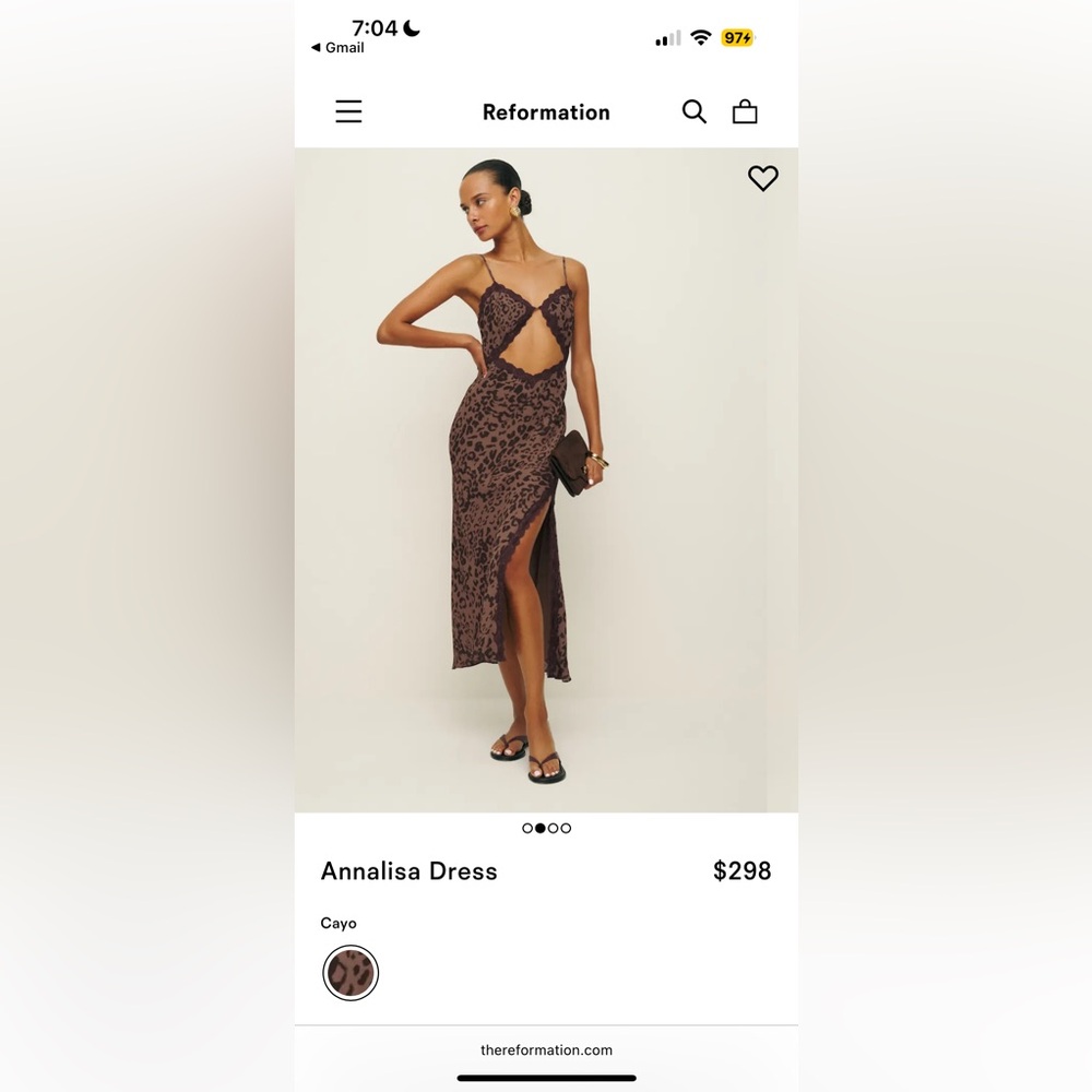 Reformation Brown Leopard Print Maxi Dress - Picture 2 of 5